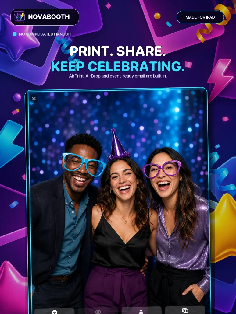 NovaBooth sharing and printing